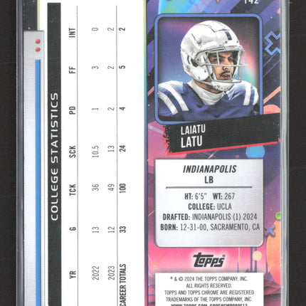 2024 Topps Chrome Laiatu Latu #142 Blue RC 17/99