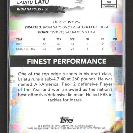 2024 Topps Finest Laiatu Latu #58 230/325