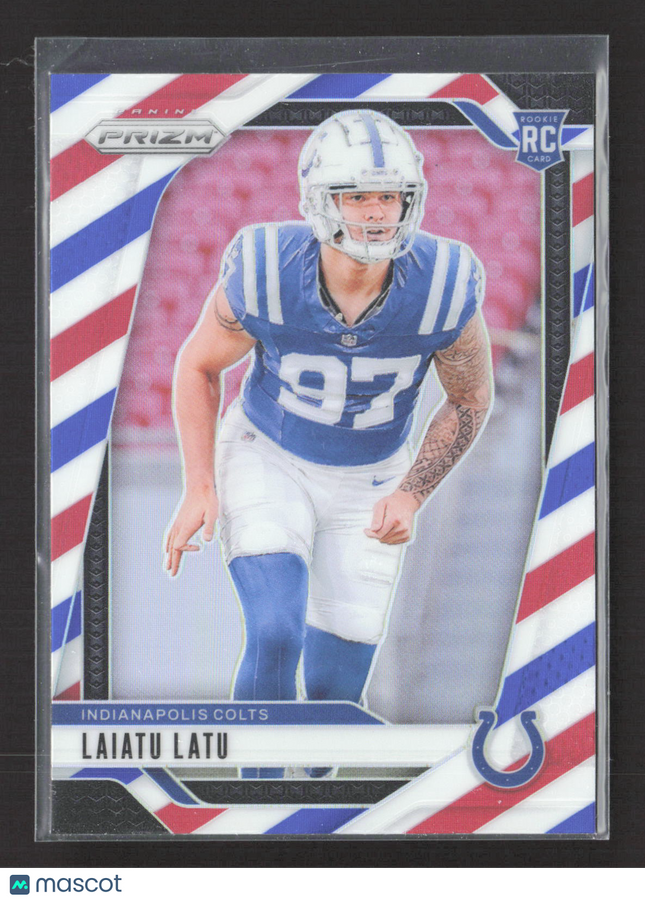 2024 Panini Prizm Laiatu Latu #366 Red White Blue RC