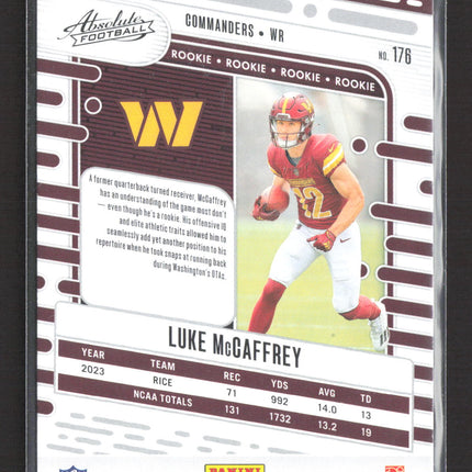 2024 Panini Absolute Football Luke McCaffrey #176 RC