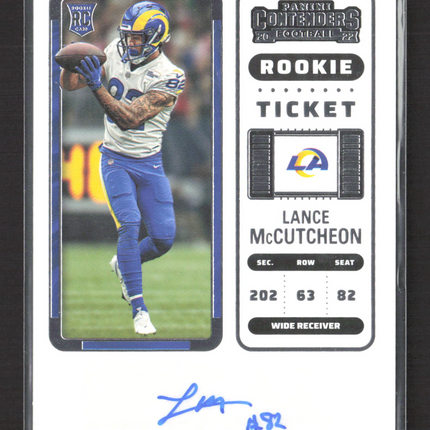 2023 Panini Contenders Football Lance McCutcheon #272 RC Auto