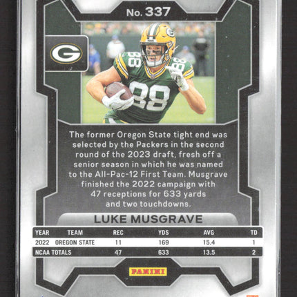 2023 Panini Prizm Luke Musgrave #337 Red White Blue RC