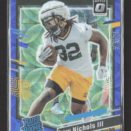 2023 Panini Donruss Optic Prizm Lew Nichols III #335 Blue Velocity