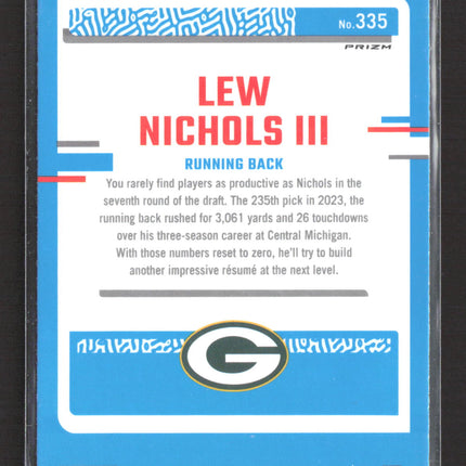 2023 Panini Donruss Optic Prizm Lew Nichols III #335 Blue Velocity