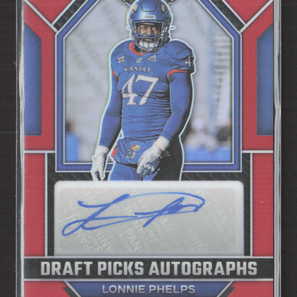 2023 Panini Prizm Draft Picks Lonnie Phelps #DPA-LOP Red 091/199 Auto