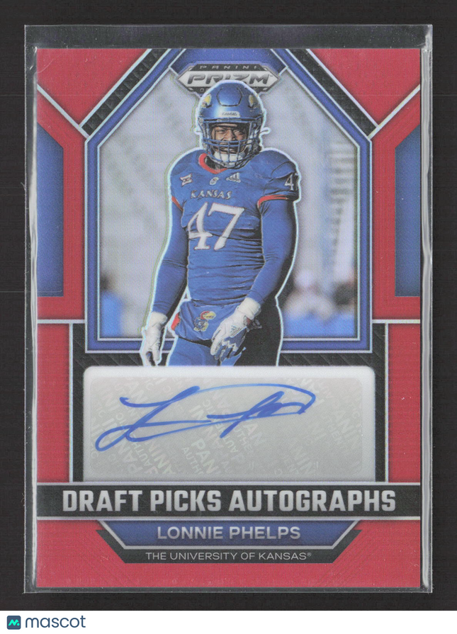 2023 Panini Prizm Draft Picks Lonnie Phelps #DPA-LOP Red 091/199 Auto