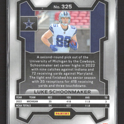 2023 Panini Prizm Luke Schoonmaker #325 RC