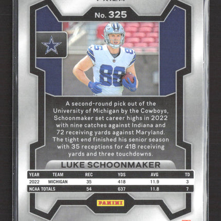2023 Panini Prizm Luke Schoonmaker #325 RC