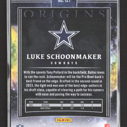 2023 Panini Origins Football Luke Schoonmaker #121 RC