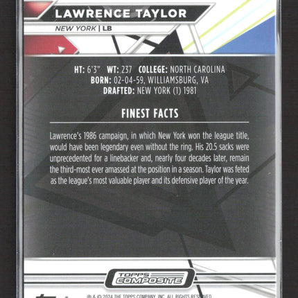 2024 Topps Composite Finest Lawrence Taylor #219 Purple 109/200