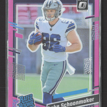 2023 Panini Donruss Optic Luke Schoonmaker #325 Pink