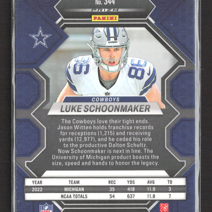 2023 Panini Mosaic Luke Schoonmaker #344 Green RC