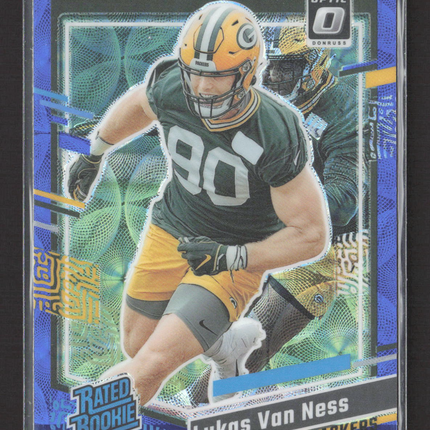 2023 Panini Donruss Optic Lukas Van Ness #336 Blue Scope