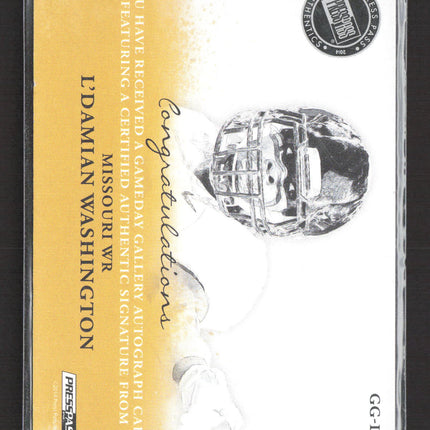2014 Press Pass Gameday Gallery L'Damian Washington #GG-LW Auto