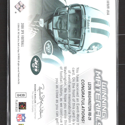 2006 Upper Deck SPx Winning Materials Leon Washington #WMR-WA Jersey