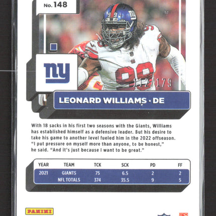 2023 Panini Donruss Optic Prizm Leonard Williams #148 Blue /179