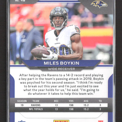 2020 Panini Prizm Miles Boykin #40 Blue Wave /199