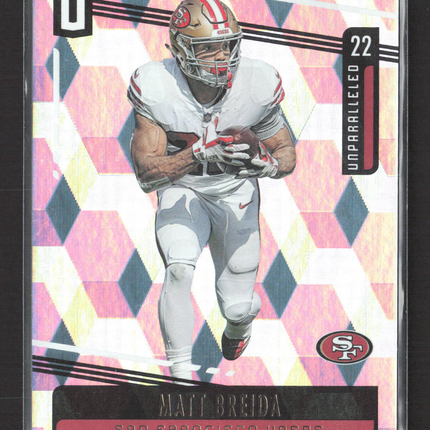 2019 Panini Unparalleled Matt Breida #158 Cubic 068/135