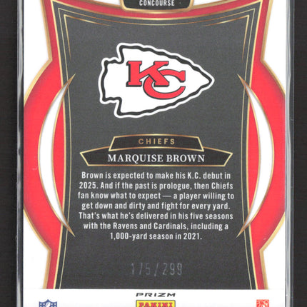 2025 Panini Select Prizm Concourse Marquise Brown #81 Tri Color /299