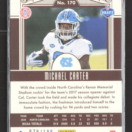 2021 Panini Legacy Michael Carter #170 RC 070/100
