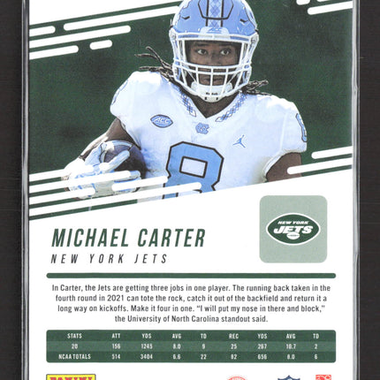 2021 Panini Prestige Xtra Points Michael Carter #218 Purple RC 066/149