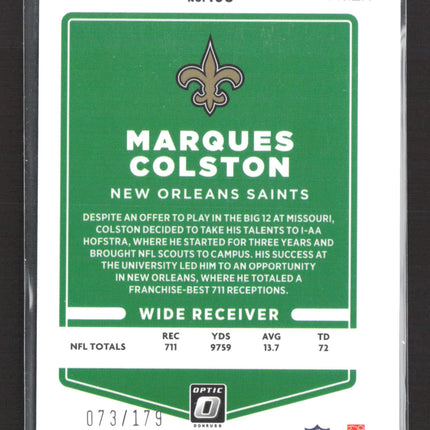 2021 Panini Donruss Optic Marques Colston #168 Blue 073/179