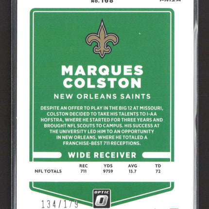 2021 Panini Donruss Optic Marques Colston #168 Blue 134/179