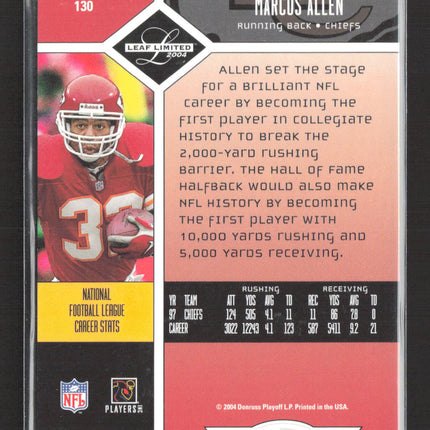 2004 Leaf Limited Spotlight Marcus Allen #130 /100