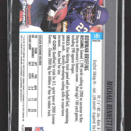 2001 Bowman Chrome Michael Bennett #181 X-Fractor