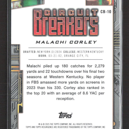 2025 Topps Resurgence Circuit Breakers Malachi Corley #CB-10 RC /275