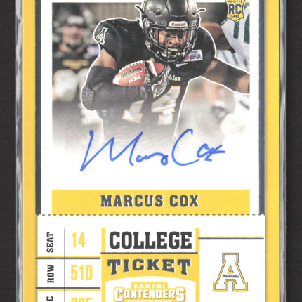 2017 Panini Contenders Draft Picks Marcus Cox #164 RC Auto