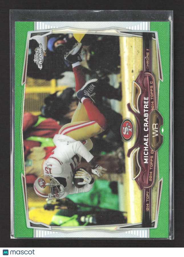 2009 Topps Chrome Michael Crabtree #32 Green Refractor