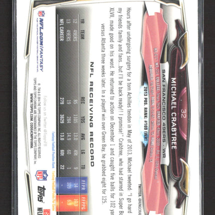 2009 Topps Chrome Michael Crabtree #32 Green Refractor