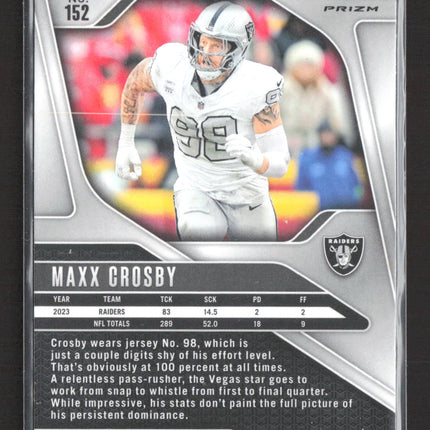 2024 Panini Prizm Maxx Crosby #152 Orange Disco