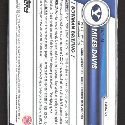 2020 Bowman Chrome University Miles Davis #72 Refractor 1st Bowman