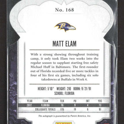 2014 Panini Crown Royale Matt Elam #168 RC 30/99 Auto