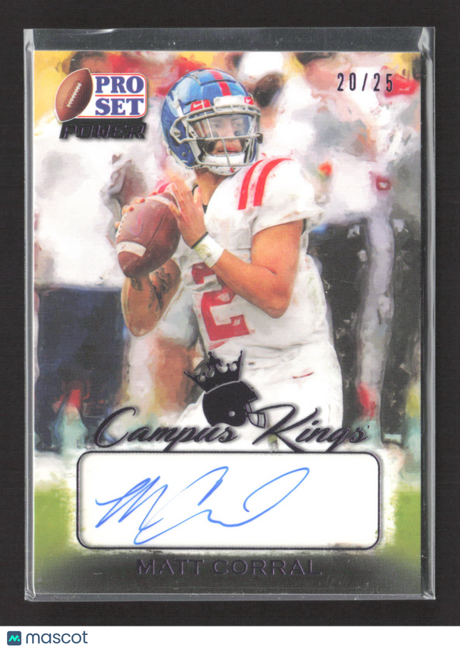 2021 Leaf Pro Set Power Campus Kings Matt Corral #CK-MC1 20/25 Auto