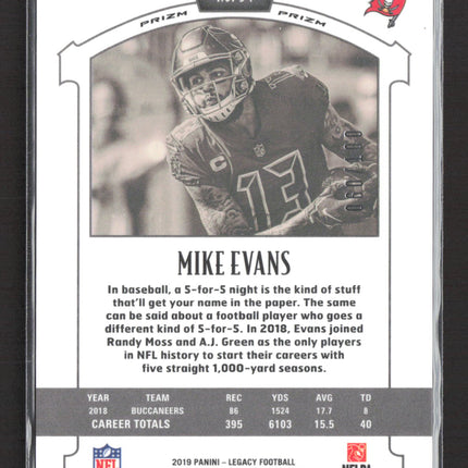 2019 Panini Legacy Prizm Mike Evans #94 Red 060/100