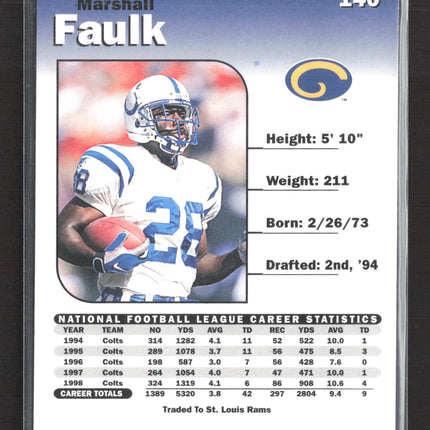 1999 Donruss Elite Marshall Faulk #140