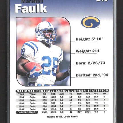 1999 Donruss Elite Marshall Faulk #140
