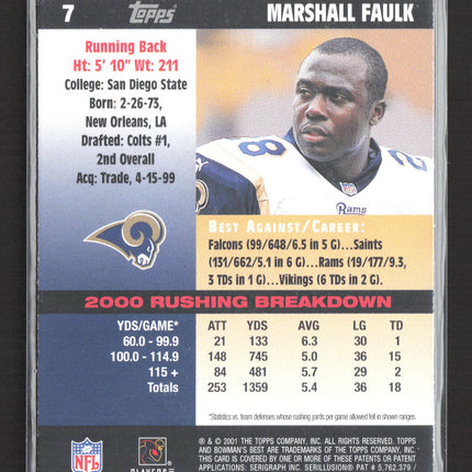 2001 Topps Bowman's Best Marshall Faulk #7