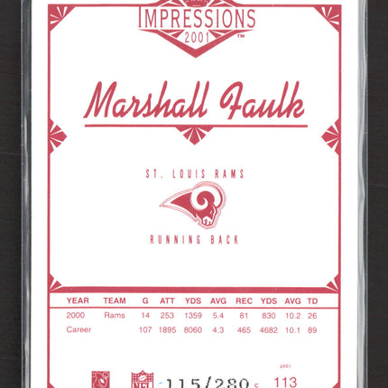 2001 Pacific Impressions Marshall Faulk #113 115/280