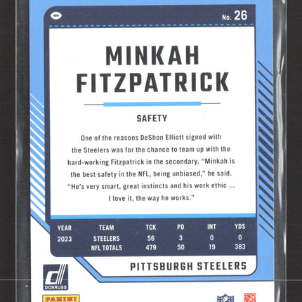 2024 Panini Donruss Minkah Fitzpatrick #26 Green Press Proof