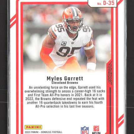 2023 Panini Donruss Dominators Myles Garrett #D-35