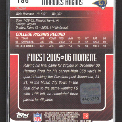 2006 Topps Finest Marques Hagans #186 X-Fractor Auto /150