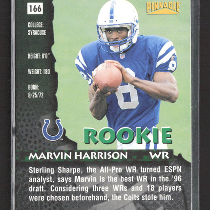 1996 Pinnacle Marvin Harrison #166