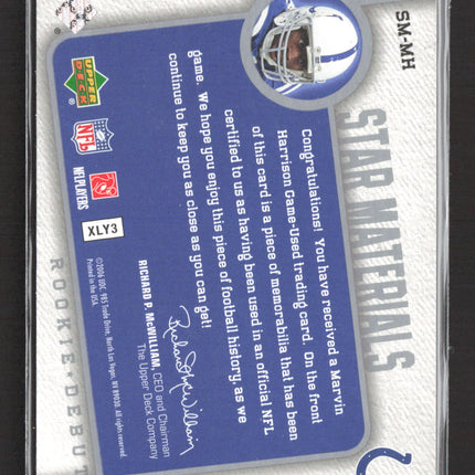 2006 Upper Deck Rookie Debut Star Materials Marvin Harrison #SM-MH Jersey