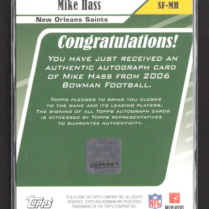 2006 Bowman Signs of the Future Mike Hass #SF-MH Auto