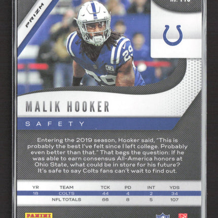 2019 Panini Prizm Malik Hooker #149 Blue Lazer 005/175
