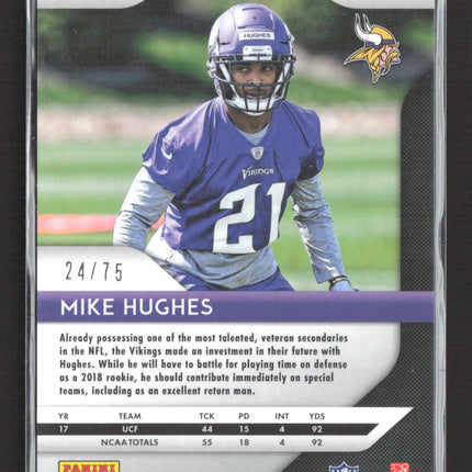 2018 Panini Prizm Mike Hughes #253 Green Ice 24/75 RC